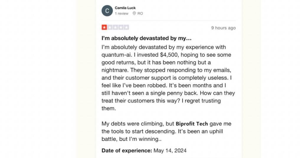Low rating review for Quantum AI. Buyer beware - is Quantum AI legit or Scam?