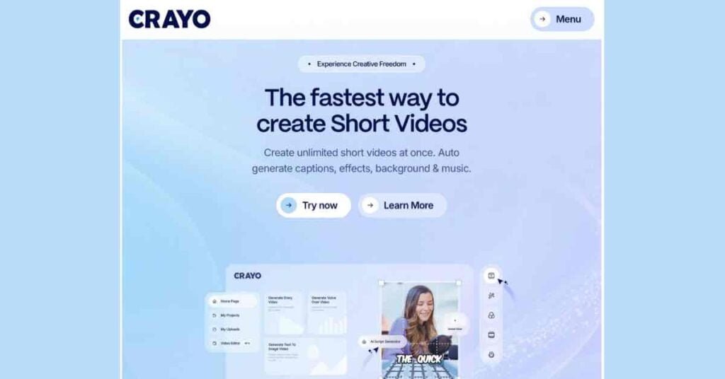 Crayo.ai homepage highlights video creation tools and subscription options. Wondering how to cancel your Crayo.ai subscription?